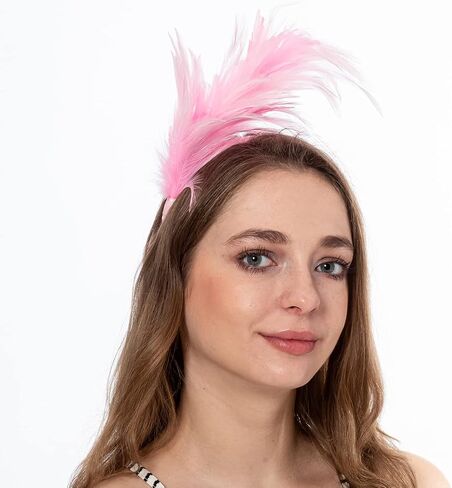 AGITATESAND Feather Boa Fascinator Headband Party Wedding Sallon Headwear Flapper Headpiece in Saudi Arabia