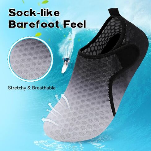 Scurtain Barefoot Water Shoes for Women Men Beach Swim Aqua Socks Summer Quick-Dry Sandals Slippers in Kuwait