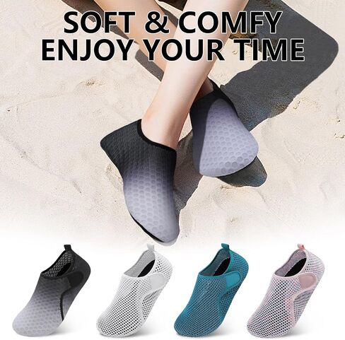 Scurtain Barefoot Water Shoes for Women Men Beach Swim Aqua Socks Summer Quick-Dry Sandals Slippers in Kuwait