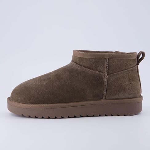 CUSHIONAIRE Hip-3 Genuine Suede Leather Ankle Boots for Women – Pull On Cozy Faux Fur Boots Womens Shoes with Comfortable Memory Foam in Saudi Arabia