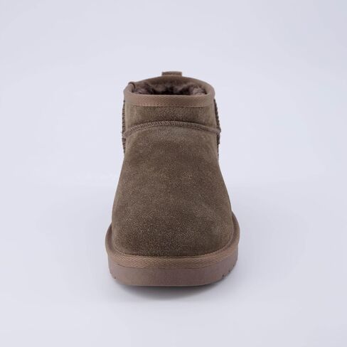 CUSHIONAIRE Hip-3 Genuine Suede Leather Ankle Boots for Women – Pull On Cozy Faux Fur Boots Womens Shoes with Comfortable Memory Foam in Saudi Arabia