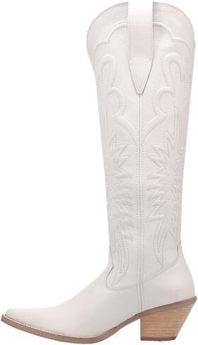 حذاء Dingo النسائي Raisin Kane بمقدمة قصيرة كاجوال فوق الركبة وكعب متوسط ​​2-3 بوصة - أسود in Kuwait