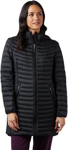 32 Degrees Women's 3/4 Ultra-Light Down Jacket| Slim Fit | Detachable Hood | Water Repellant in Kuwait