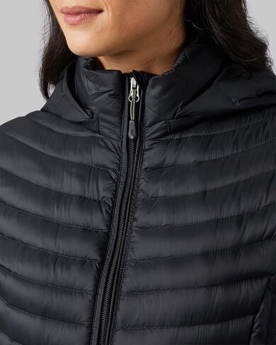 32 Degrees Women's 3/4 Ultra-Light Down Jacket| Slim Fit | Detachable Hood | Water Repellant in Kuwait