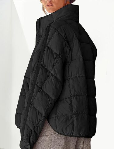 Bianstore Women's Oversized Splice Quilted Lightweight Puffer Jacket Casual Padded Coat in Kuwait