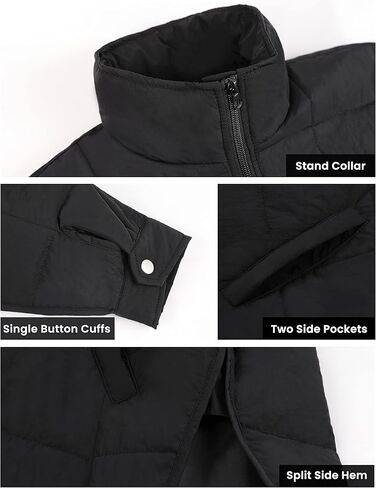 Bianstore Women's Oversized Splice Quilted Lightweight Puffer Jacket Casual Padded Coat in Kuwait