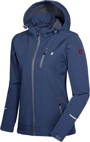 Little Donkey Andy Women's Softshell Jacket Ski Jacket with Removable Hood, Fleece Lined and Water Repellent in Kuwait