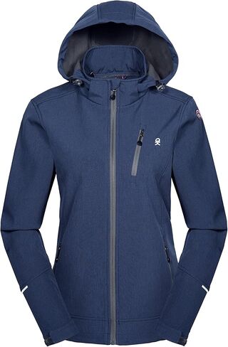 Little Donkey Andy Women's Softshell Jacket Ski Jacket with Removable Hood, Fleece Lined and Water Repellent in Kuwait