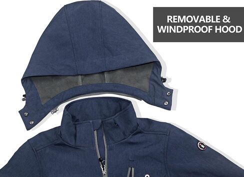 Little Donkey Andy Women's Softshell Jacket Ski Jacket with Removable Hood, Fleece Lined and Water Repellent in Kuwait