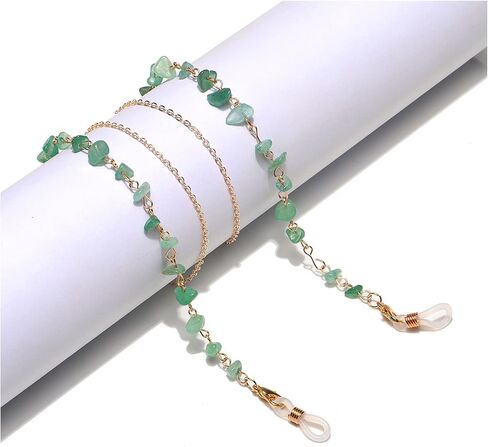 CETVLY Natural Stone Beaded Eye Glasses String Holder,Crystal Sunglass Chain,Stylish Mask Lanyard for Women Girls in Saudi Arabia