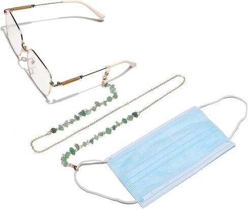 CETVLY Natural Stone Beaded Eye Glasses String Holder,Crystal Sunglass Chain,Stylish Mask Lanyard for Women Girls in Saudi Arabia