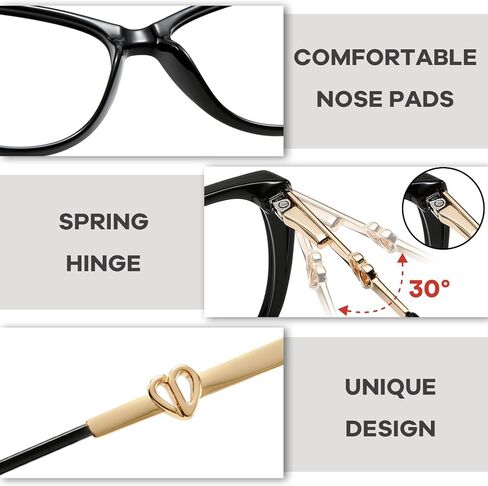 SHEEN KELLY TR90 Fashion Cat Eye Plain Glasses Women Retro Stylish Fake Eyewear Clear Lens Black Metal Frame Cute Eyeglasses in Saudi Arabia
