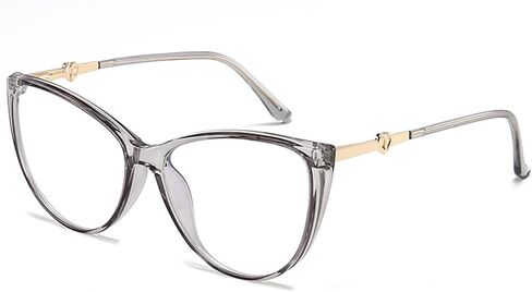 SHEEN KELLY TR90 Fashion Cat Eye Plain Glasses Women Retro Stylish Fake Eyewear Clear Lens Black Metal Frame Cute Eyeglasses in Saudi Arabia