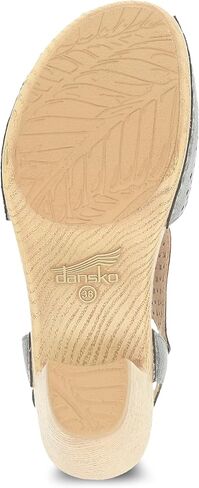 صندل Dansko Teagan الأنيق بمقدمة مفتوحة للنساء - جلد عالي الجودة مع تفاصيل مقطوعة بالليزر وكعب لمظهر أنيق طوال اليوم - وسادة قدم مبطنة ومحيطة لراحة طوال اليوم in Kuwait