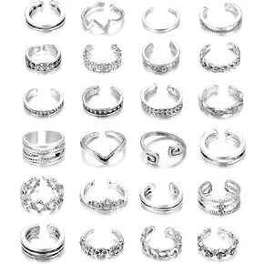 Jstyle Toe Rings for Women Adjustable Toe Ring Set Open Band Simple CZ Daisy Flower Toe Rings Hawaiian Summer Beach Foot Jewelry for Women a in Kuwait
