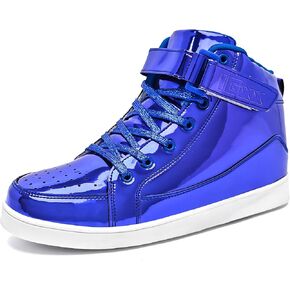 IGxx Sequins Shoes for Kids Boys Fashion Sparkle Gold Shoes Bling Shiny High Top Sneakers Girls Hook&Loop
