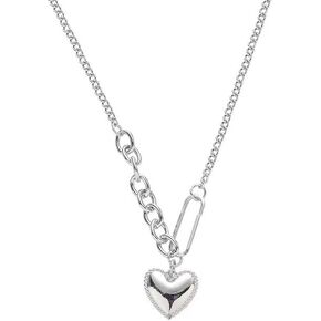 BNVXR السيدات الحب القلب قلادة الذهب الأبيض قلادة القلب قلادة متعددة الاستخدامات بسيطة تصميم فريد قلادة هدية عيد الحب in Kuwait