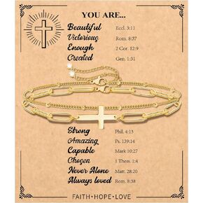 Christian Gifts for Women, Valentines Day Gifts Religious Cross Bracelet for Women/Her Faith, Inspirational Birthday Gifts for Friends/Sister/Mom/Grandma, Christian Jewelry for Women with Bible Verse, Confirmation/Baptism Gifts for Teen Girls/Daughter/Gra