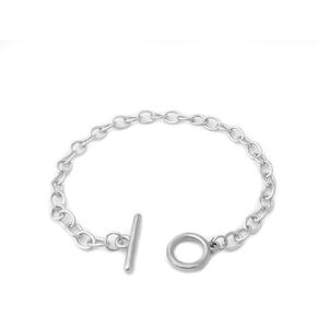 سوار من الفضة الاسترليني للنساء، سوار على شكل عظمة على شكل حرف O- مشبك على شكل حرف T، سوار للعشاق بتصميم فينتاج مخصص للزفاف in Kuwait