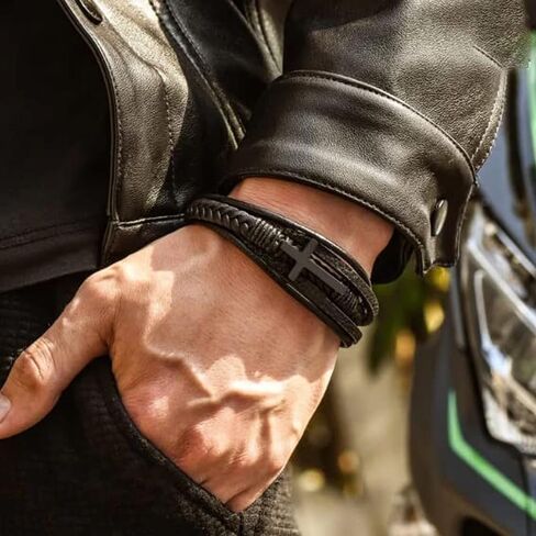 Angyape To My Man، سوار جلدي لا نهاية له هدايا للزوج من الزوجة، أحبك إلى الأبد ودائمًا، سوار لصديقك في الذكرى السنوية وأعياد الميلاد وعيد الميلاد للأباء للرجال in Kuwait