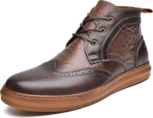 حذاء أكسفورد أنيق للرجال من الجلد Chukka الكاحل حذاء العمل اليومي للرجال in Kuwait