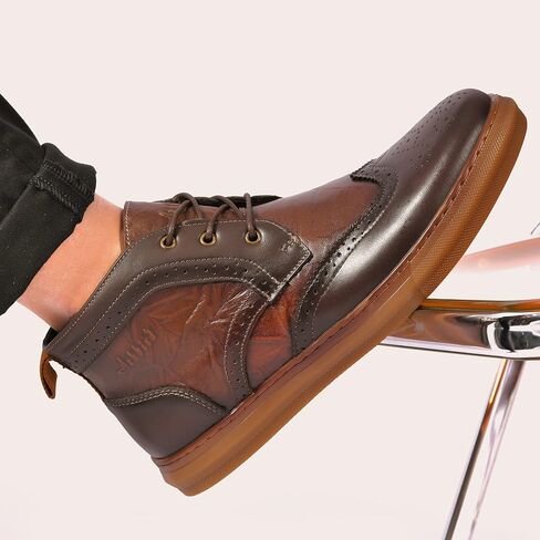 حذاء أكسفورد أنيق للرجال من الجلد Chukka الكاحل حذاء العمل اليومي للرجال in Kuwait