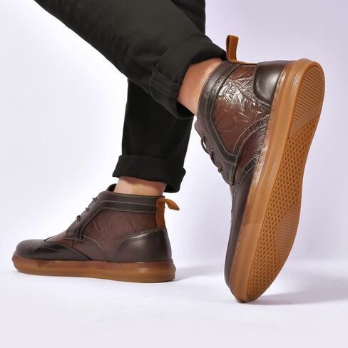 حذاء أكسفورد أنيق للرجال من الجلد Chukka الكاحل حذاء العمل اليومي للرجال in Kuwait