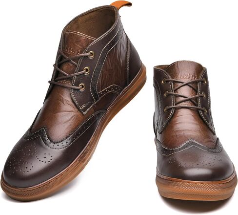 حذاء أكسفورد أنيق للرجال من الجلد Chukka الكاحل حذاء العمل اليومي للرجال in Kuwait