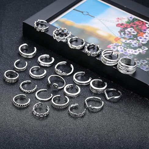 Jstyle Toe Rings for Women Adjustable Toe Ring Set Open Band Simple CZ Daisy Flower Toe Rings Hawaiian Summer Beach Foot Jewelry for Women a in Kuwait