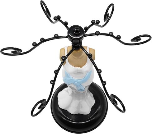 برج مجوهرات معدني عتيق من Owlgift مع شكل سيراميك مصقول للسيدة، وحامل منظم للقلادة والسوار مع 6 خطافات، وإكسسوارات متعددة الأغراض ورف عرض حامل للأساور in Kuwait