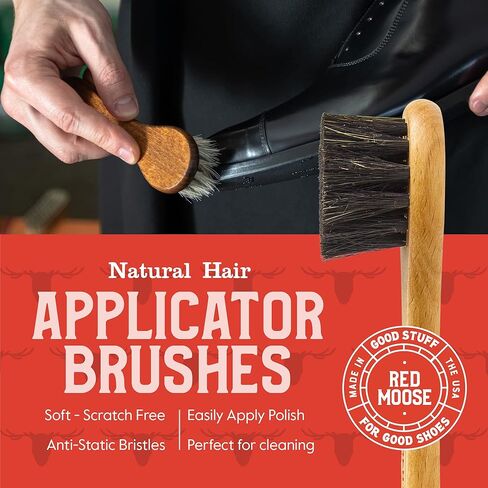 Deluxe Shoe Polish Cleaning Kit - Leather Boot & Shoe Shine Care Kit - Black, Brown & Neutral Shoe Polish with Brushes, Laces, Buffing Cloth, Travel Bag & More - Shoe Cleaning Polish Kit Made in USA in Kuwait