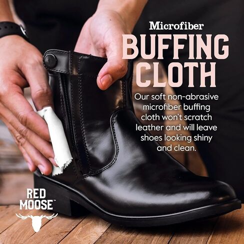 Deluxe Shoe Polish Cleaning Kit - Leather Boot & Shoe Shine Care Kit - Black, Brown & Neutral Shoe Polish with Brushes, Laces, Buffing Cloth, Travel Bag & More - Shoe Cleaning Polish Kit Made in USA in Kuwait