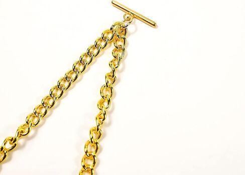 YECSOSS Men's Pocket Watch Chain Albert Vest Chain Queen Pendant Design T Chain, Gold in Kuwait