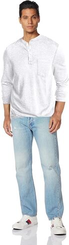 قمصان Elselect الرجالية Henley كاجوال بأكمام طويلة وقميص Butsweat بمقاس نحيف وأزرار سفلية للرجال in Kuwait