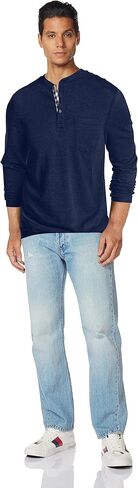 قمصان Elselect الرجالية Henley كاجوال بأكمام طويلة وقميص Butsweat بمقاس نحيف وأزرار سفلية للرجال in Kuwait