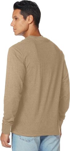 قمصان Elselect الرجالية Henley كاجوال بأكمام طويلة وقميص Butsweat بمقاس نحيف وأزرار سفلية للرجال in Kuwait