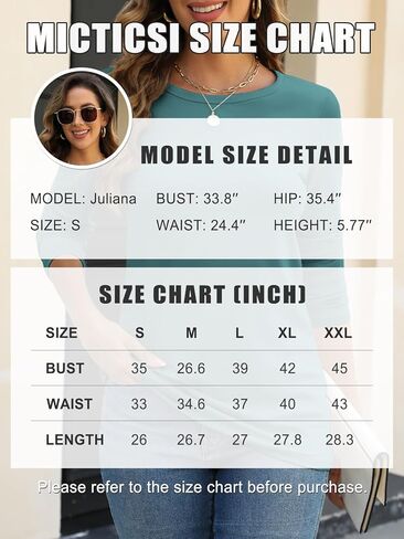Micticsi Women's 2024 Long Sleeve Round Neck Shirts Basic Tees Blouse Going Out Tops in Kuwait