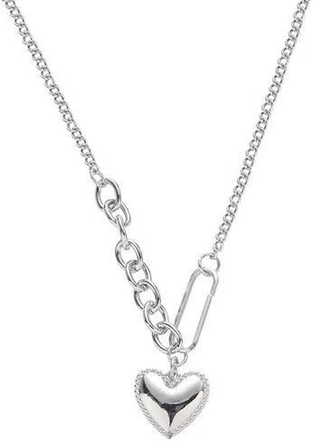 BNVXR السيدات الحب القلب قلادة الذهب الأبيض قلادة القلب قلادة متعددة الاستخدامات بسيطة تصميم فريد قلادة هدية عيد الحب in Kuwait