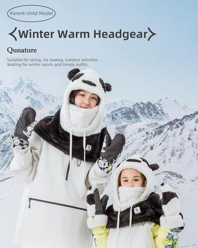 QUNATURE Women's Balaclava Head Warmer Ski Mask - Panda Thermal Hat for Winter in Kuwait