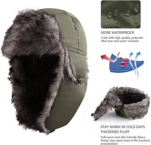 قبعة صيد شتوية من الفرو الصناعي للجنسين، قبعة صيد مقاومة للرياح، قبعة شتوية دافئة مع غطاء أذن من الفرو in Kuwait