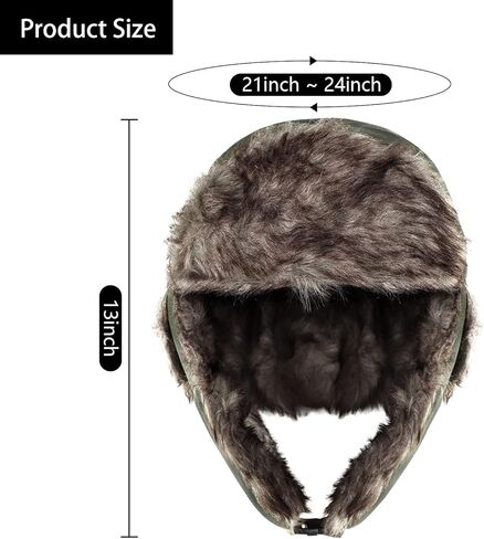 قبعة صيد شتوية من الفرو الصناعي للجنسين، قبعة صيد مقاومة للرياح، قبعة شتوية دافئة مع غطاء أذن من الفرو in Kuwait