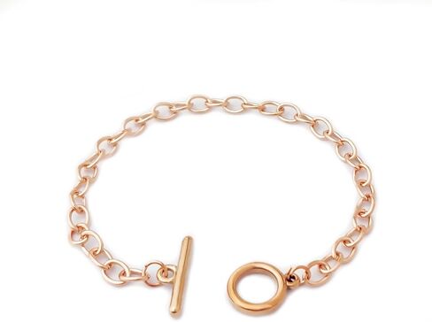 سوار ذهب وردي سوار للسيدات على شكل حرف O سلسلة عظم الثعبان T مشبك على شكل قلب سوار عاشق شخصية ريترو تريند سوار الزفاف هدية عيد ميلاد in Kuwait