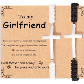 Tarsus Matching Cross Couples Bracelets for Boyfriend Husband Girlfriend Wife Men Women - Christmas Valentines Day Anniversary Birthday Gift in Kuwait