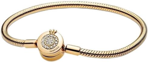 Pandora Moments Sparkling Crown O Pavé Clasp سوار سلسلة ثعبان - سوار ساحر للنساء - سحر لحظات متوافقة - زركونيا مكعب - 7.1 بوصة، مع صندوق هدايا in Kuwait