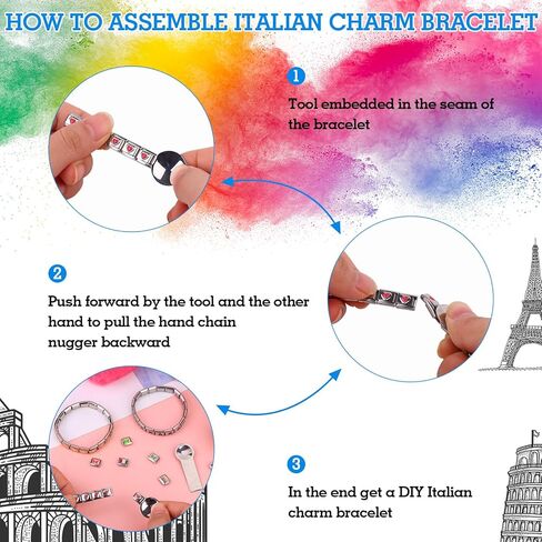 9 mm Italian Charm Opening Tool, Double Sided Italian Charm Tool for Adding and Removing 9mm Charms and Charm Stainless Steel Fashion Jewelry Italian Charm Bracelet Link Tool in Kuwait