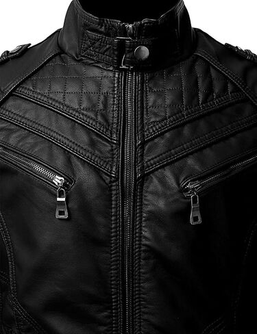 DECIMAL Men's Black Genuine Lambskin Leather Biker Jacket VINTAGE REAL MOTORCYCLE JACKETS FOR MEN in Saudi Arabia