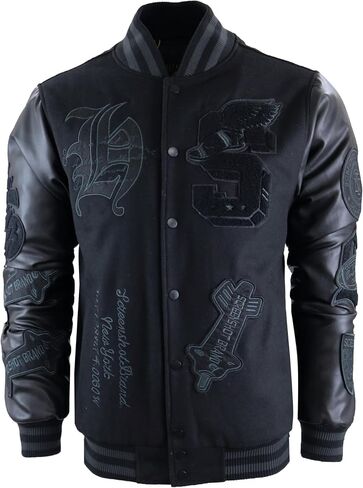 سترة SCREENSHOT VARSITY JACKET 3202 للرجال سترة عصرية ثقيلة ببطانة حضرية ومبطنة in Kuwait