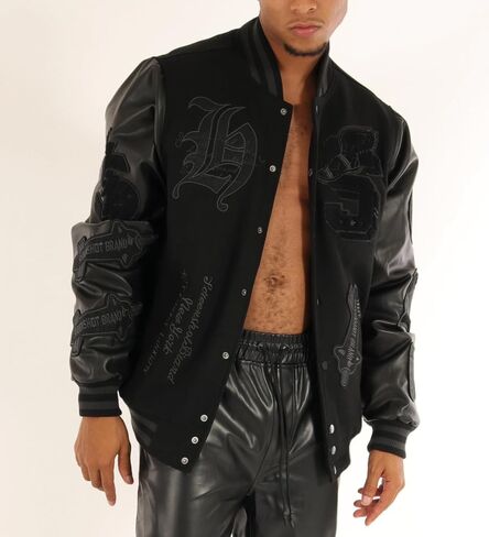 سترة SCREENSHOT VARSITY JACKET 3202 للرجال سترة عصرية ثقيلة ببطانة حضرية ومبطنة in Kuwait