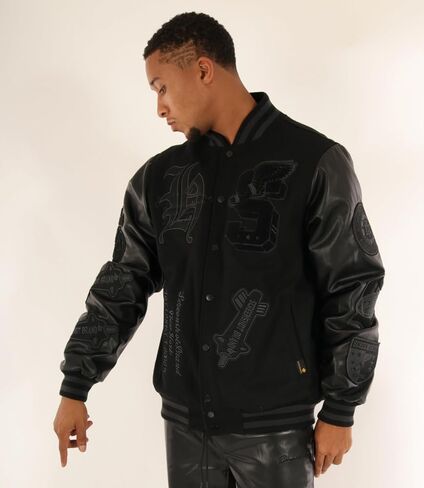 سترة SCREENSHOT VARSITY JACKET 3202 للرجال سترة عصرية ثقيلة ببطانة حضرية ومبطنة in Kuwait