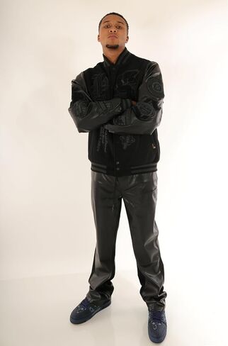 سترة SCREENSHOT VARSITY JACKET 3202 للرجال سترة عصرية ثقيلة ببطانة حضرية ومبطنة in Kuwait